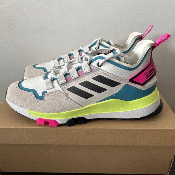 Adidas Terrex Hikster Women’s White, Yellow and Blue Sneakers with Pink Accents - Picture 3 of 6